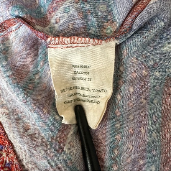 Anthropologie Omina Kimono Midi Dress Red Pattern - Picture 9 of 10